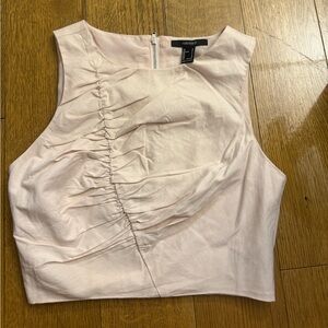 Forever 21 Light Pink Ruched Sleeveless Crop Top NWT SZ Small